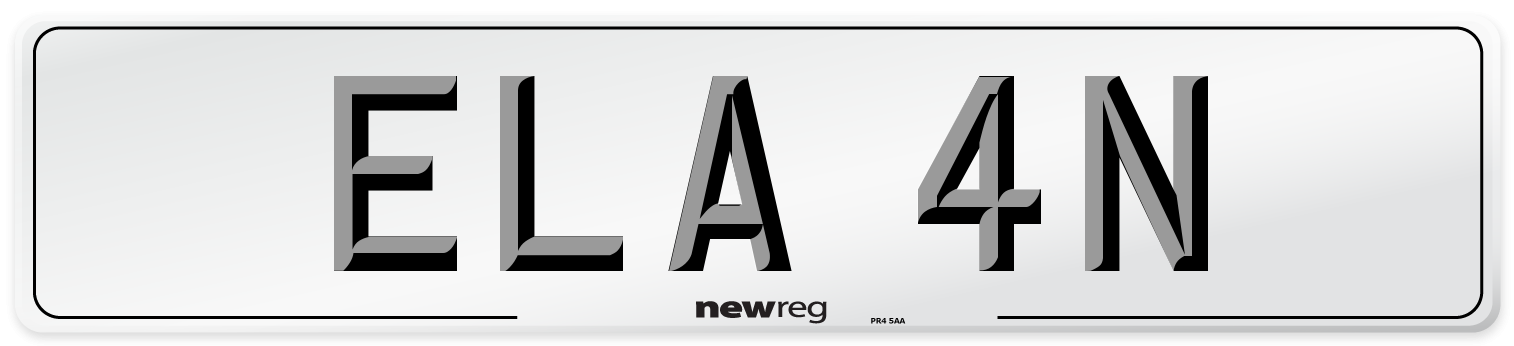 ELA 4N Number Plate from New Reg